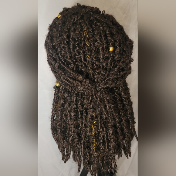 New Handmade Buttefly Locs Lace Frontal Wig- 14 inches, Color #4 - Picture 5 of 11